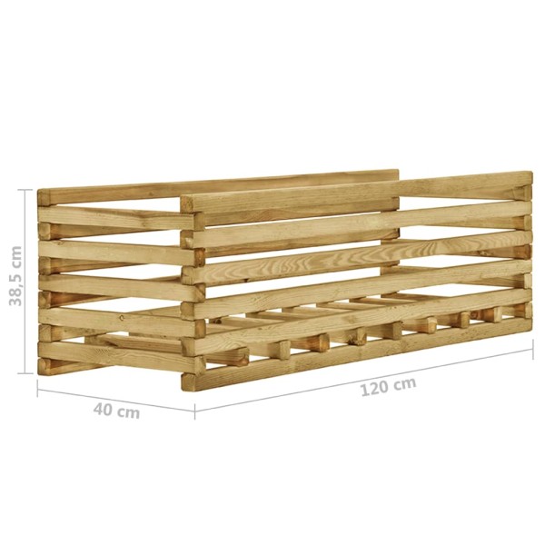 Arriate de madera de pino impregnada 120x40x38,5 cm