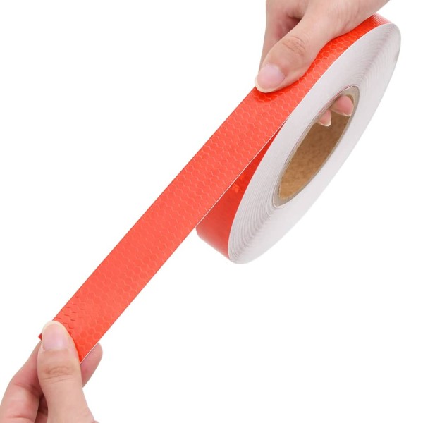 Cinta adhesiva reflectante PVC rojo 2,5 cm x 50 m