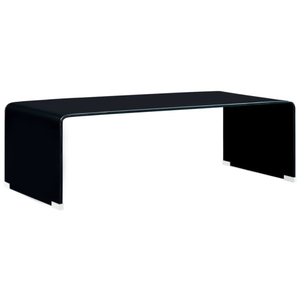 Mesa de centro de vidrio templado negro 98x45x31 cm