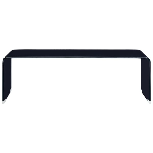 Mesa de centro de vidrio templado negro 98x45x31 cm