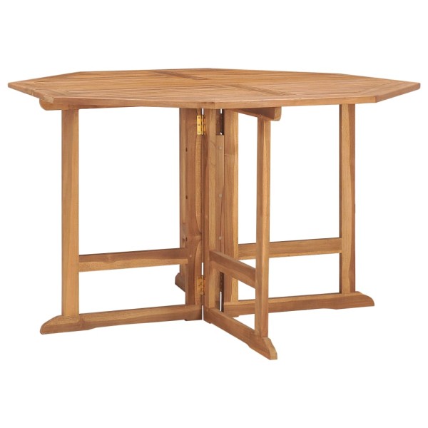 Set de comedor de jardín plegable 5 pzas madera maciza de teca