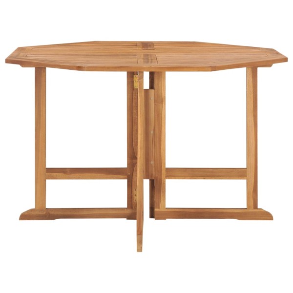 Set de comedor de jardín plegable 5 pzas madera maciza de teca