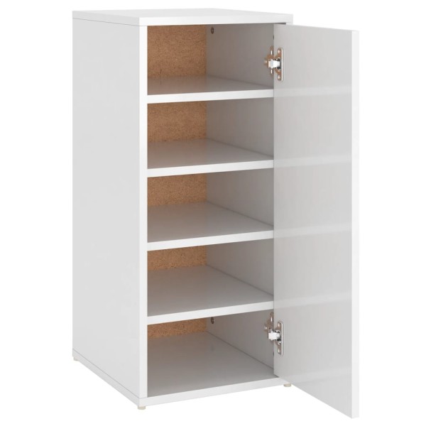 Mueble zapatero madera contrachapada blanco brillo 32x35x70 cm