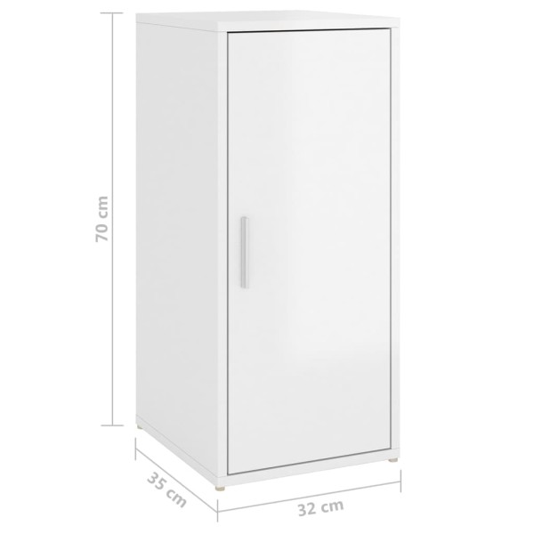 Mueble zapatero madera contrachapada blanco brillo 32x35x70 cm