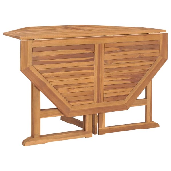 Set de comedor de jardín plegable 5 pzas madera maciza de teca