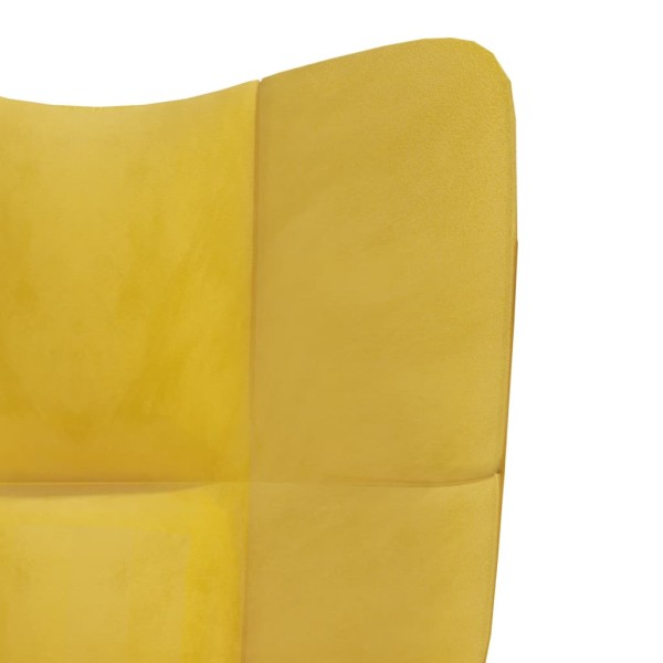 Sillón de relax de terciopelo amarillo mostaza