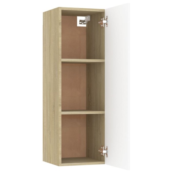 Mueble para TV madera contrachapada blanco roble 30,5x30x90 cm