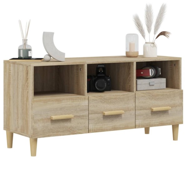 Mueble para TV madera contrachapada color roble 102x36x50 cm