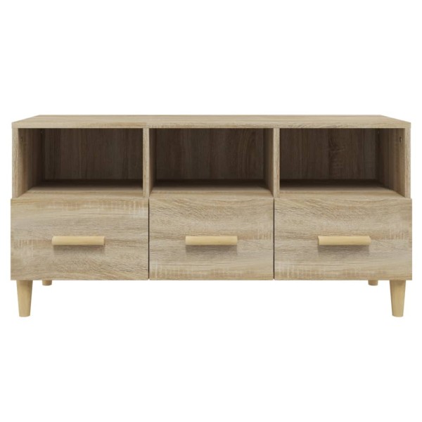 Mueble para TV madera contrachapada color roble 102x36x50 cm