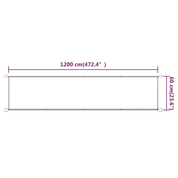 Toldo vertical terracota tela oxford 60x1200 cm