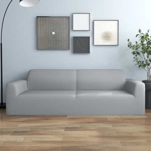 Funda elástica para sillón de 3 plazas poliéster jersey gris