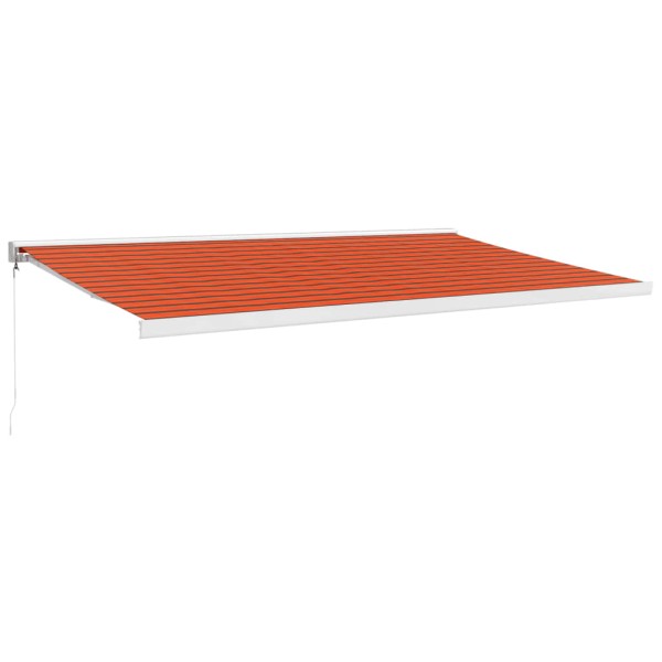 Toldo retráctil aluminio y tela naranja y marrón 5x3 m