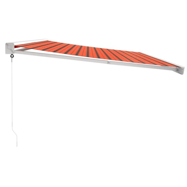 Toldo retráctil aluminio y tela naranja y marrón 5x3 m