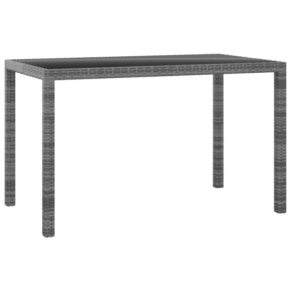 Set comedor para jardín 3 pzas y cojines ratán sintético gris