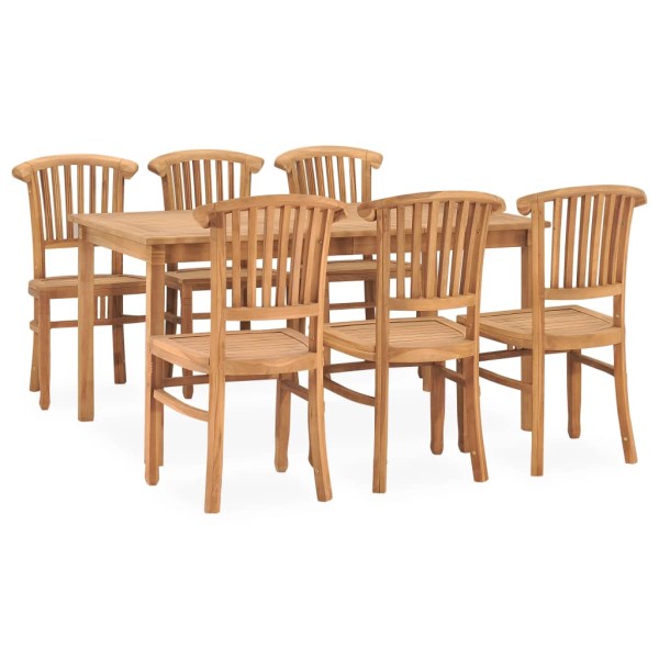 Juego de comedor para jardín 7 piezas madera maciza de teca