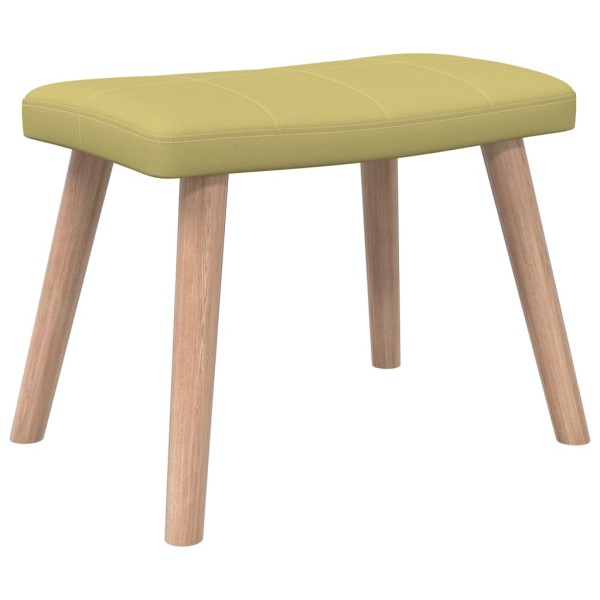 Silla de relajación con taburete de tela verde