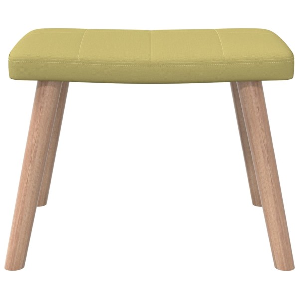 Silla de relajación con taburete de tela verde