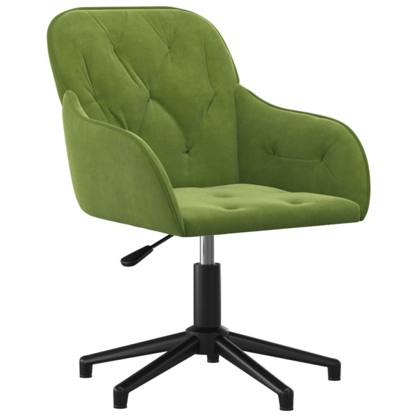 Silla de oficina giratoria de terciopelo verde claro