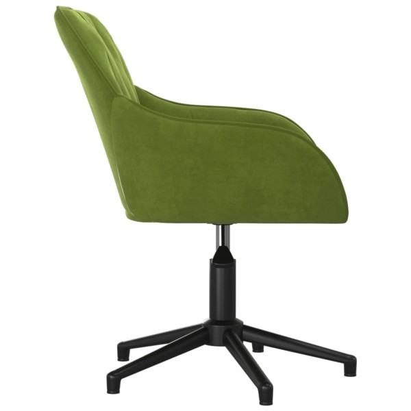 Silla de oficina giratoria de terciopelo verde claro