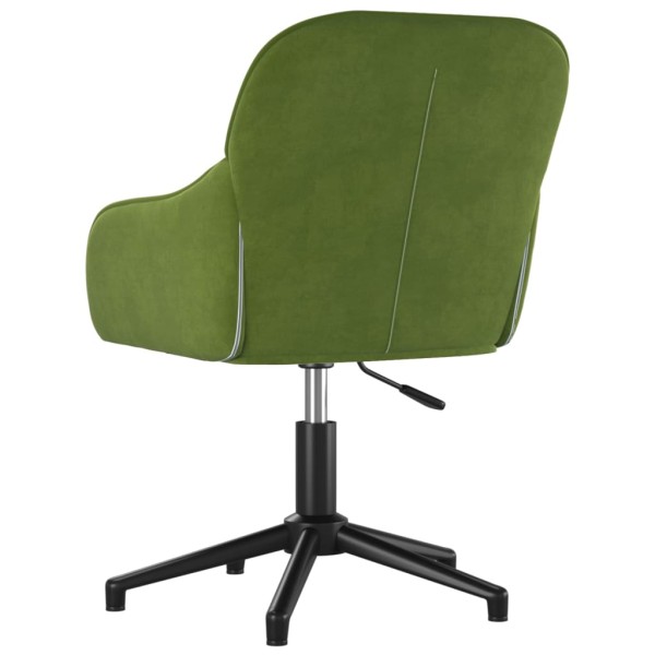 Silla de oficina giratoria de terciopelo verde claro