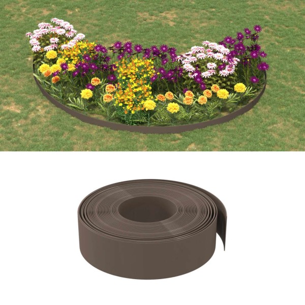 Borduras de jardín 4 uds polietileno marrón 10 m 15 cm