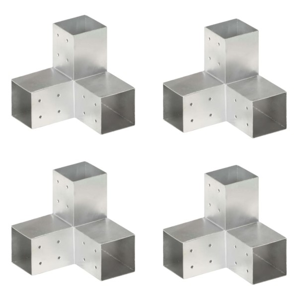 Conectores de postes en Y 4 uds metal galvanizado 81x81 mm