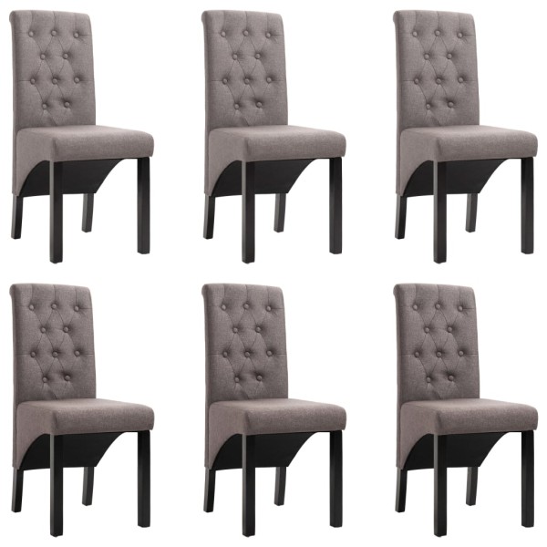 Sillas de comedor 6 unidades de tela gris taupe