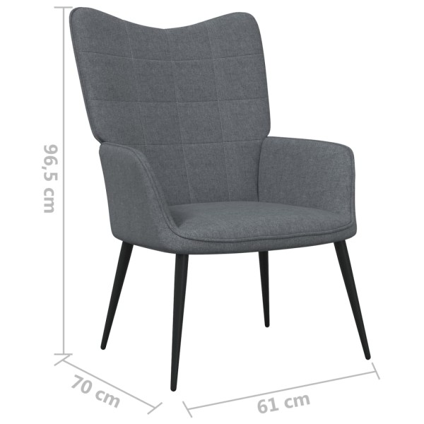 Silla de relajación de tela gris oscuro