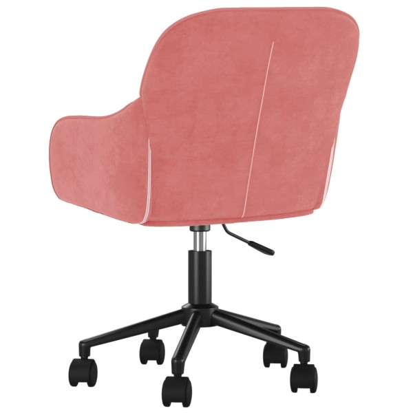 Silla de oficina giratoria de terciopelo rosa