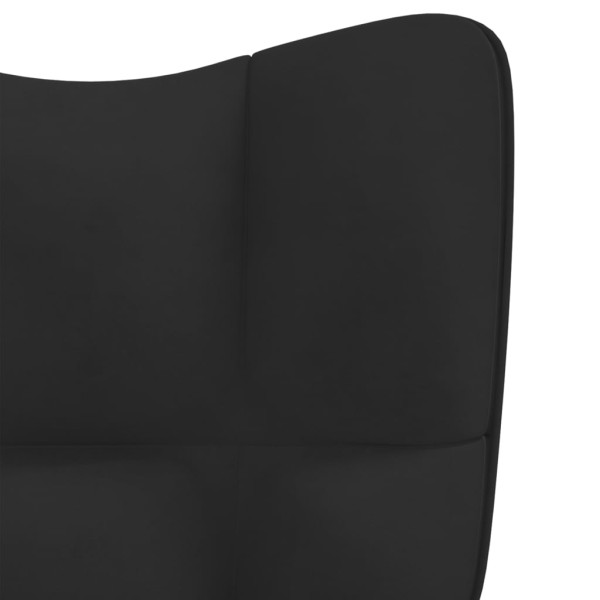 Silla de relajación con reposapiés terciopelo negro