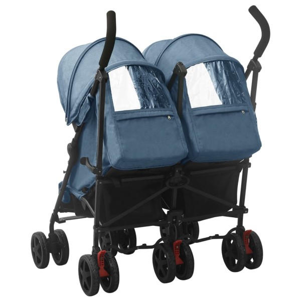 Carrito para gemelos de acero azul marino