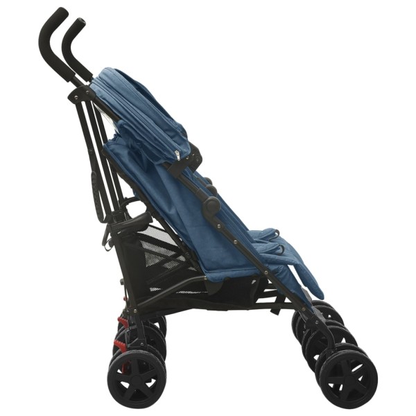 Carrito para gemelos de acero azul marino