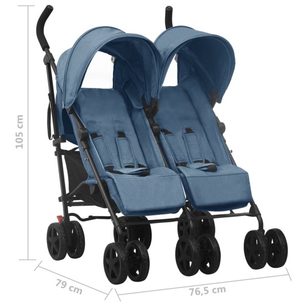 Carrito para gemelos de acero azul marino