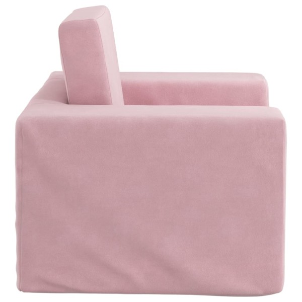 Sofá cama para niños felpa suave rosa