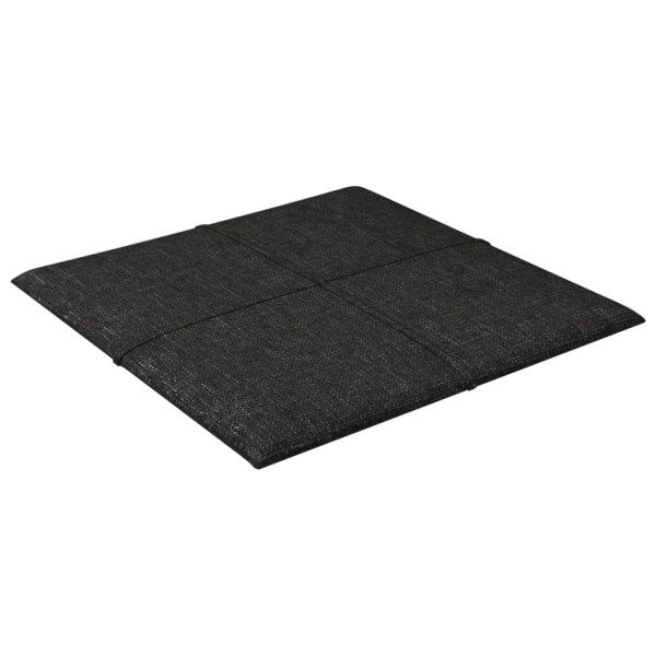 Paneles de pared 12 uds tela negro 30x30 cm 1,08 m²