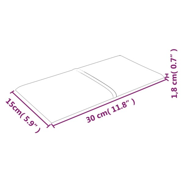 Paneles de pared 12 uds tela marrón 30x15 cm 0,54 m²