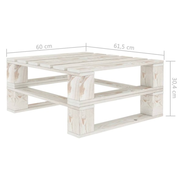 Set muebles de palets de jardín 7 pzas madera con cojines crema