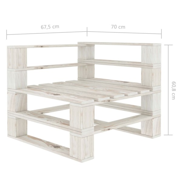 Set muebles de palets de jardín 7 pzas madera con cojines crema