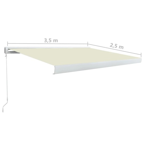 Toldo de carrete manual color crema 350x250 cm