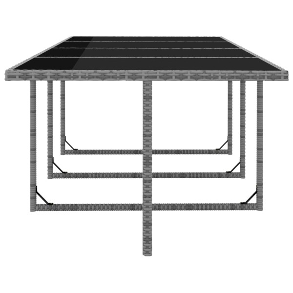 Set comedor de jardín 13 piezas y cojines ratán sintético gris