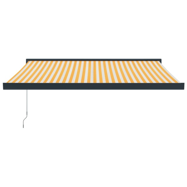 Toldo retráctil aluminio y tela blanco y amarillo 3x2,5 m