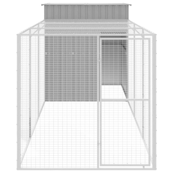 Gallinero con corral acero galvanizado gris claro 165x455x181cm