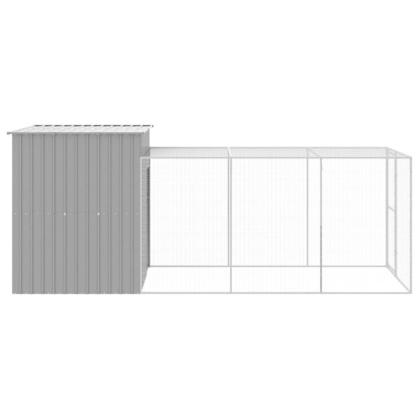 Gallinero con corral acero galvanizado gris claro 165x455x181cm