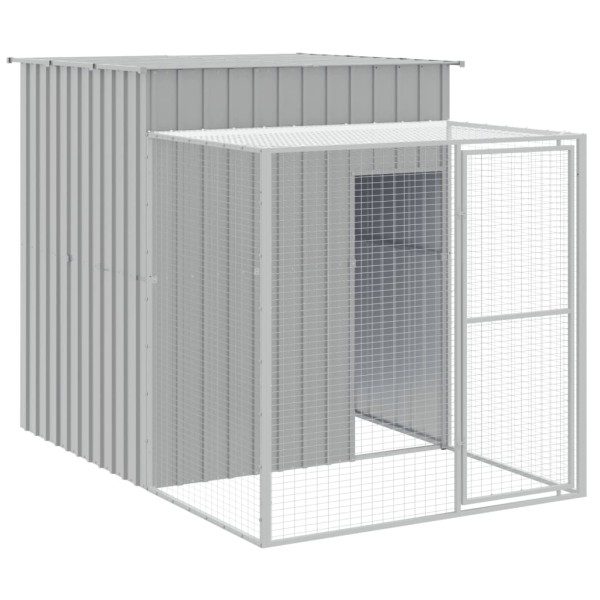 Gallinero con corral acero galvanizado gris claro 165x455x181cm