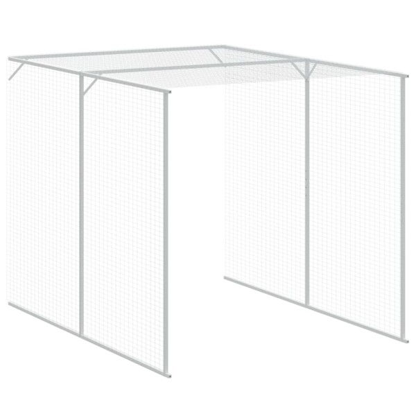 Gallinero con corral acero galvanizado gris claro 165x455x181cm