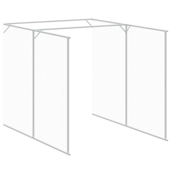 Caseta perros con corral acero galvanizado gris 165x659x181 cm