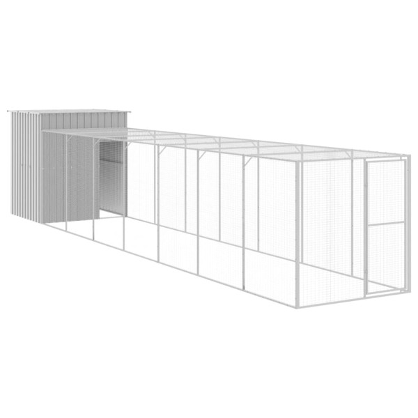 Gallinero con corral acero galvanizado gris claro 165x863x181cm