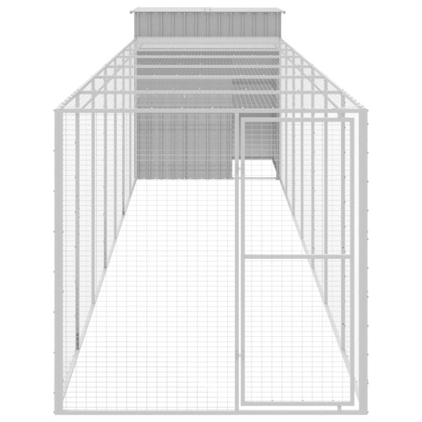 Gallinero con corral acero galvanizado gris claro 165x863x181cm