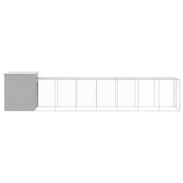 Gallinero con corral acero galvanizado gris claro 165x863x181cm