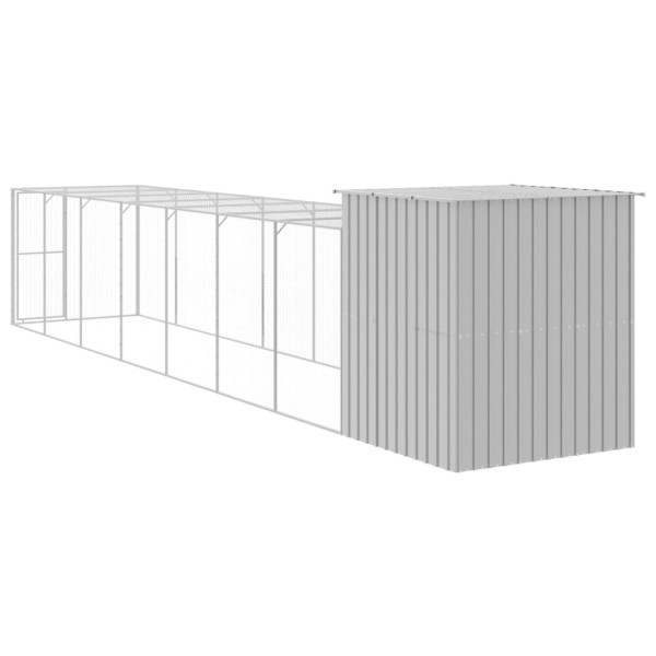 Gallinero con corral acero galvanizado gris claro 165x863x181cm